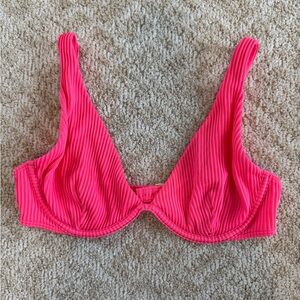 Hollister Hot Pink Ribbed Underwire Bikini Top